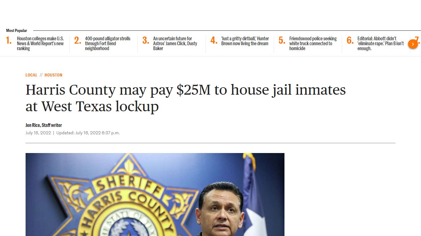 Harris County may send jail inmates 500 miles away to West Texas